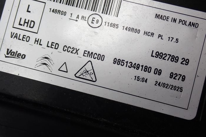 CITROEN C3 IV E-C3 FULL LED LED VISION 24- reflektor left light left