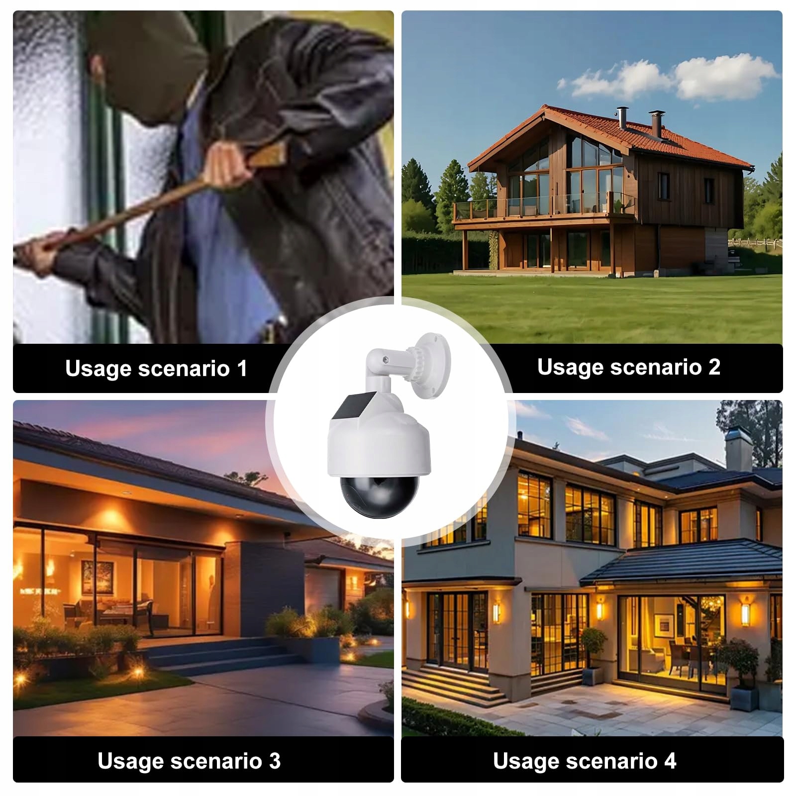 Dummy Atrapa kamery solarnej z obiektywem i czerwonym światłem LED Security — miniatura 7