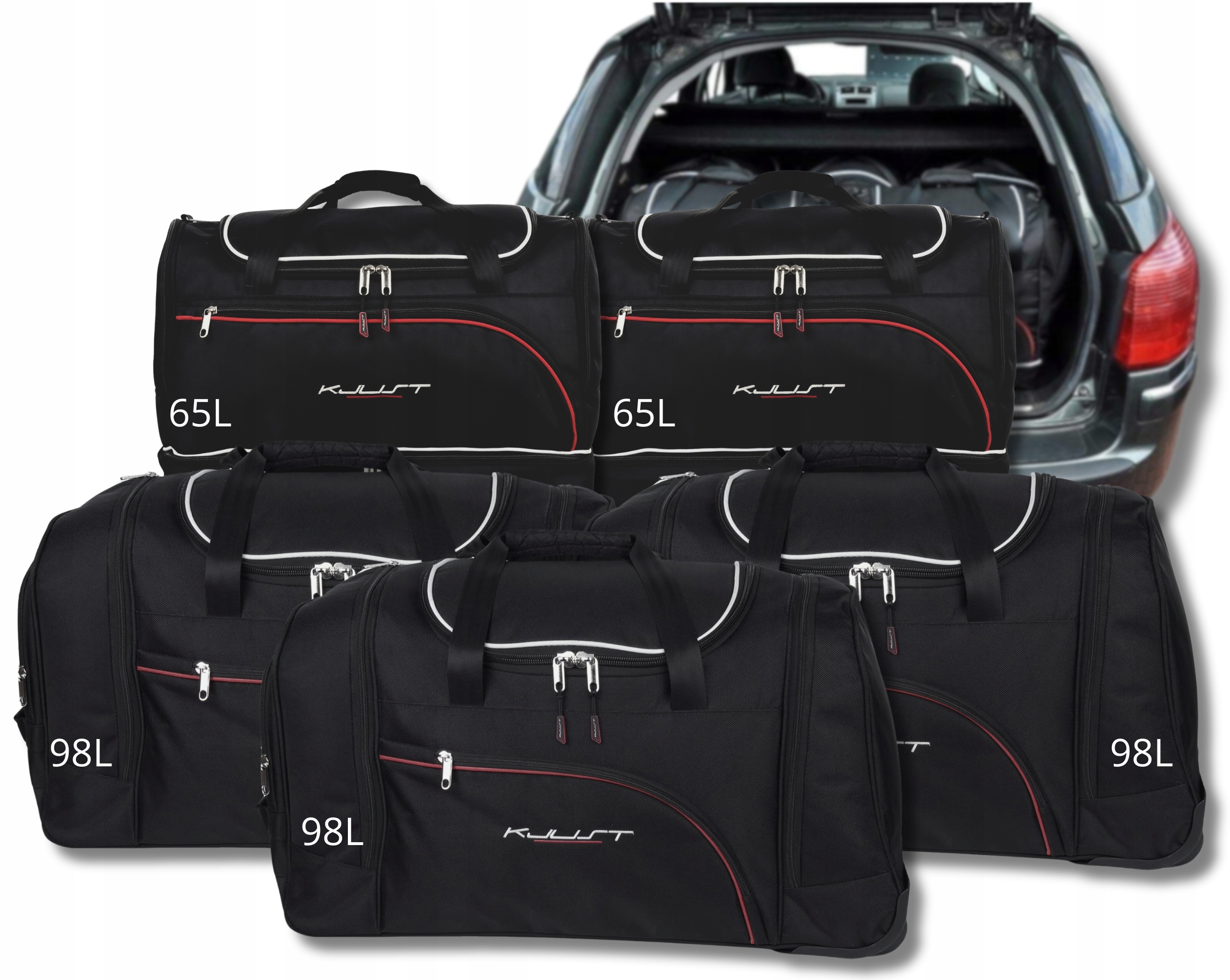 Sada tašiek Komplet Kjust do batožinového priestoru Peugeot 407 Sw 2004-2011 5 ks