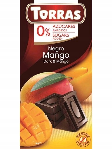 Levně 5 x Torras Hořká čokoláda s mangem bez přidaného cukru 75 g