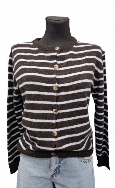 Elegantní Kardigan S Pruhy S Kašmírem Cashmere Blend Italie 179zł 129zł