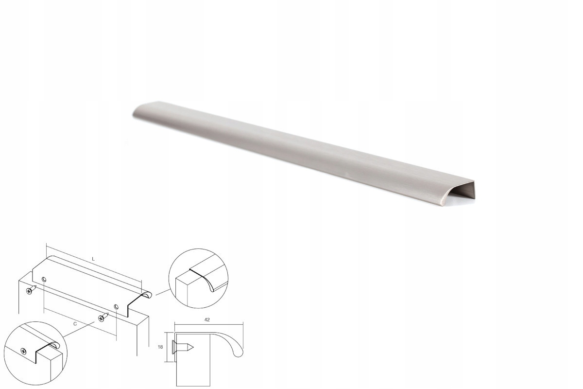 

Uchwyt meblowy krawędziowy stal inox Viefe 1056