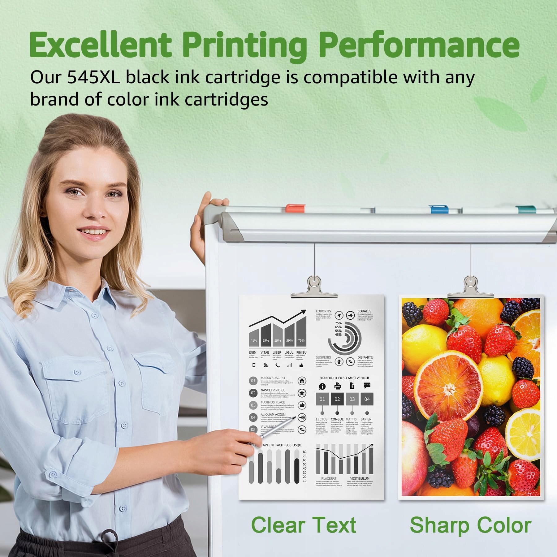 GREENSKY PG 545 XL Czarny Zamiennik Do Canon PIXMA TS3350 TS3450 — miniatura 5