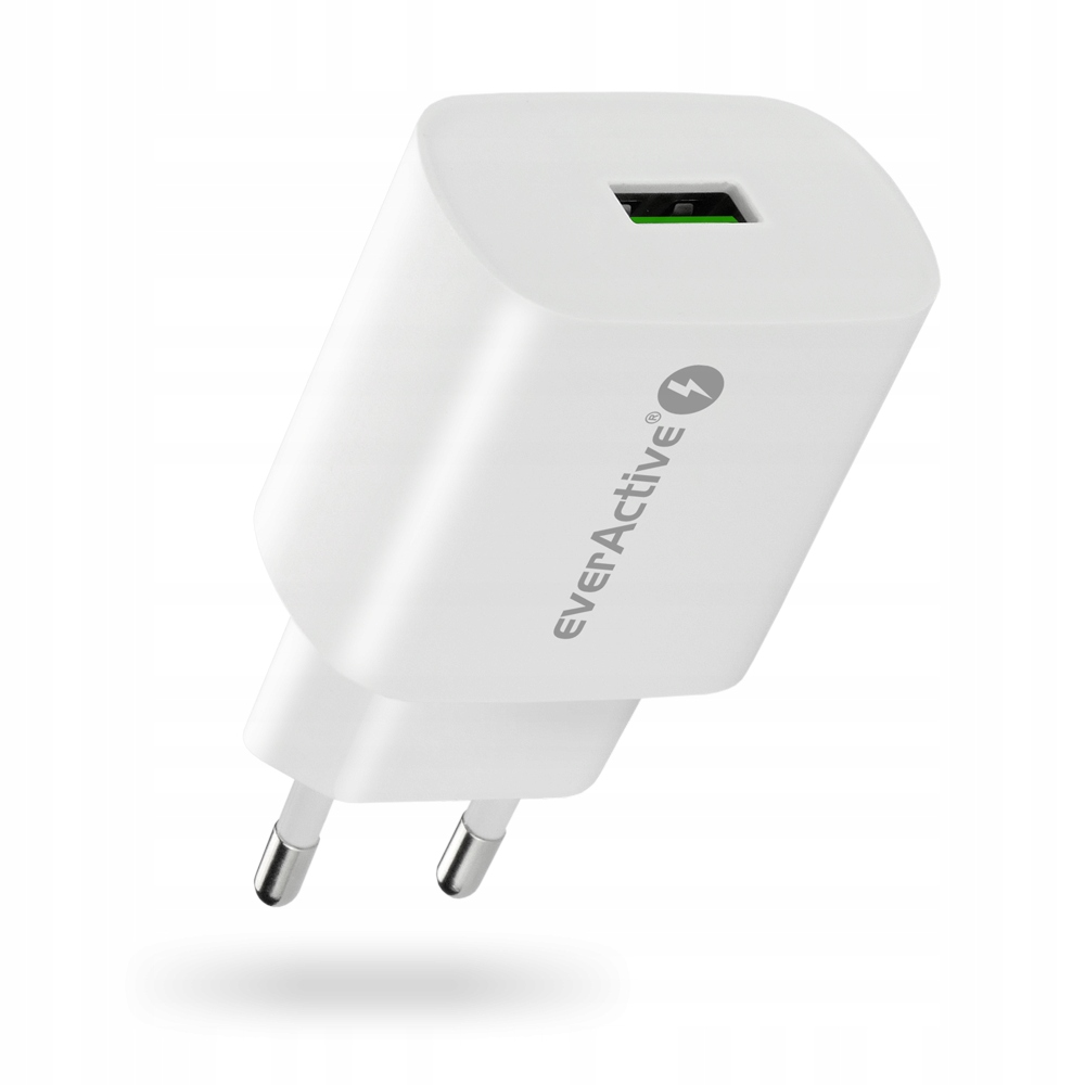 EverActive Ładowarka sieciowa 1X Usb 18W QC3.0 Biała