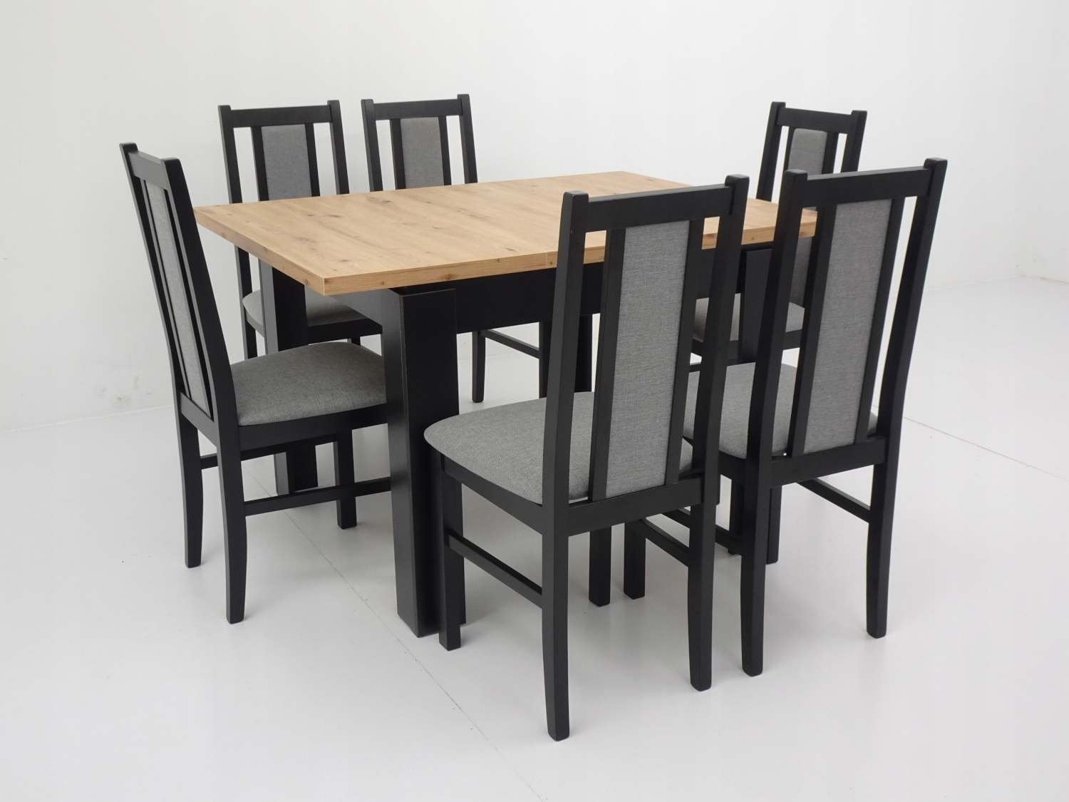 Stół artisan 90x90/120cm i 6 krzeseł drewno bukowe Szerokość stołu 90 cm