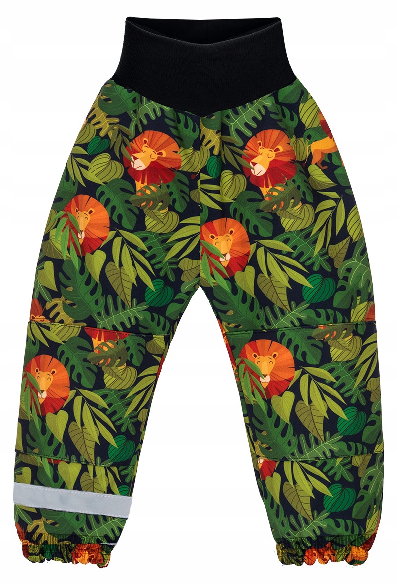 SPODNIE DLA DZIECKA SOFTSHELL PODWINIĘCIE odblask monstera, lew lion R. 86 Marka ekoubranka