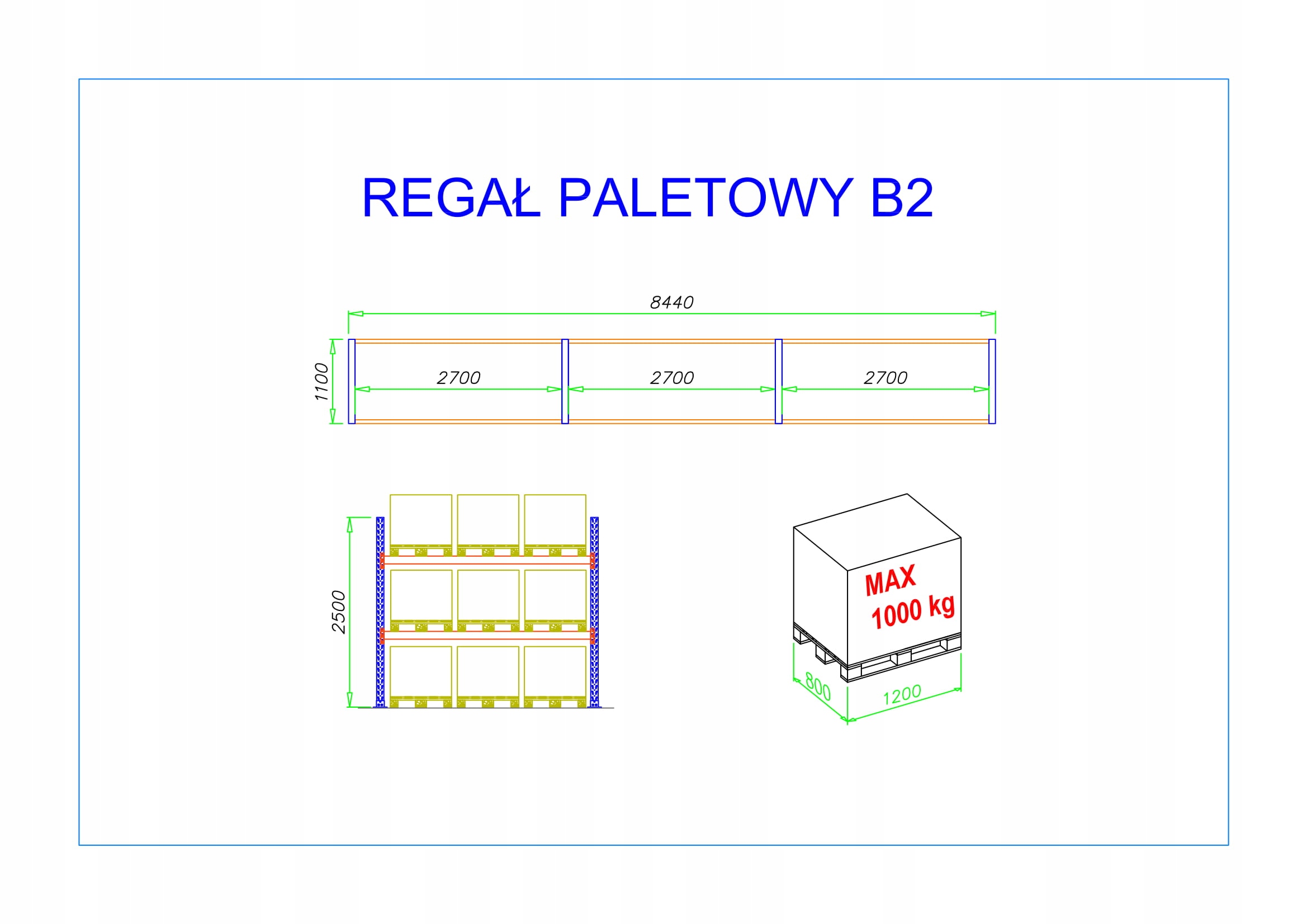 REGAL PALETOWY B2 27 PALET Regaly magazynowe Mark Mag Complex