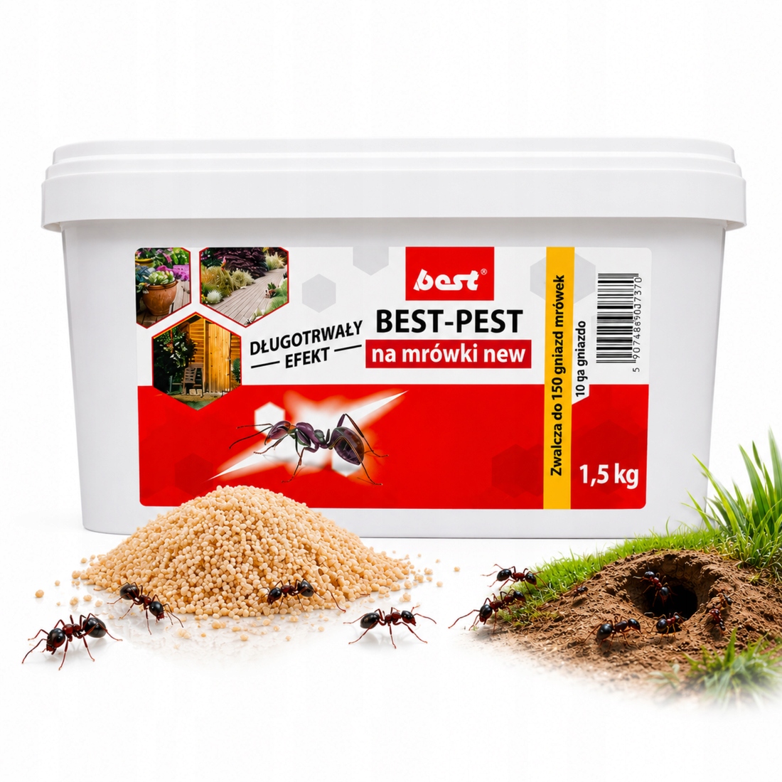 Środek granulat na mrówki i gniazda Best-pest New 1,5kg wydajna przynęta