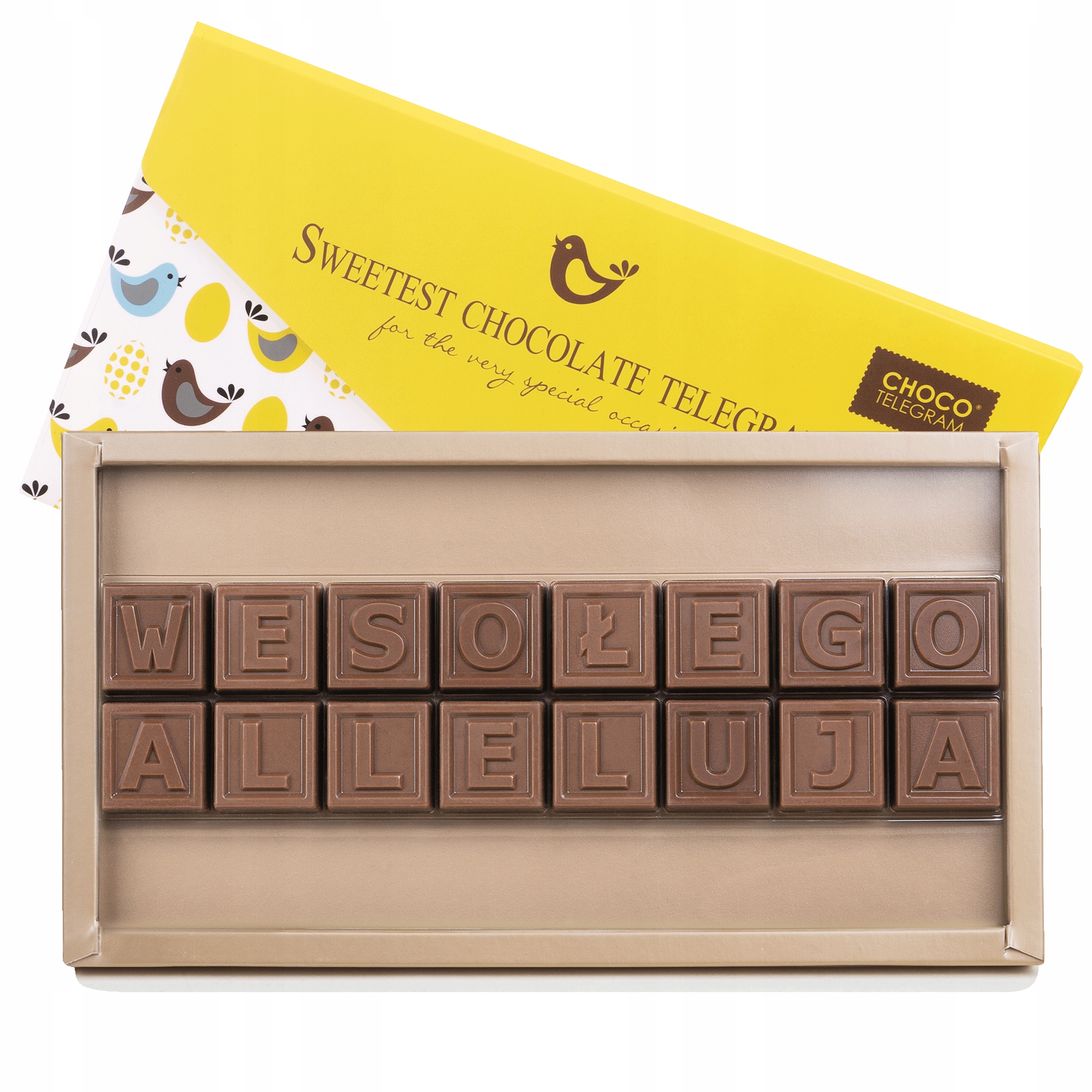 Levně Čokoládový telegram Veselého aleluja z Belgické Čokolády na Velikonoce