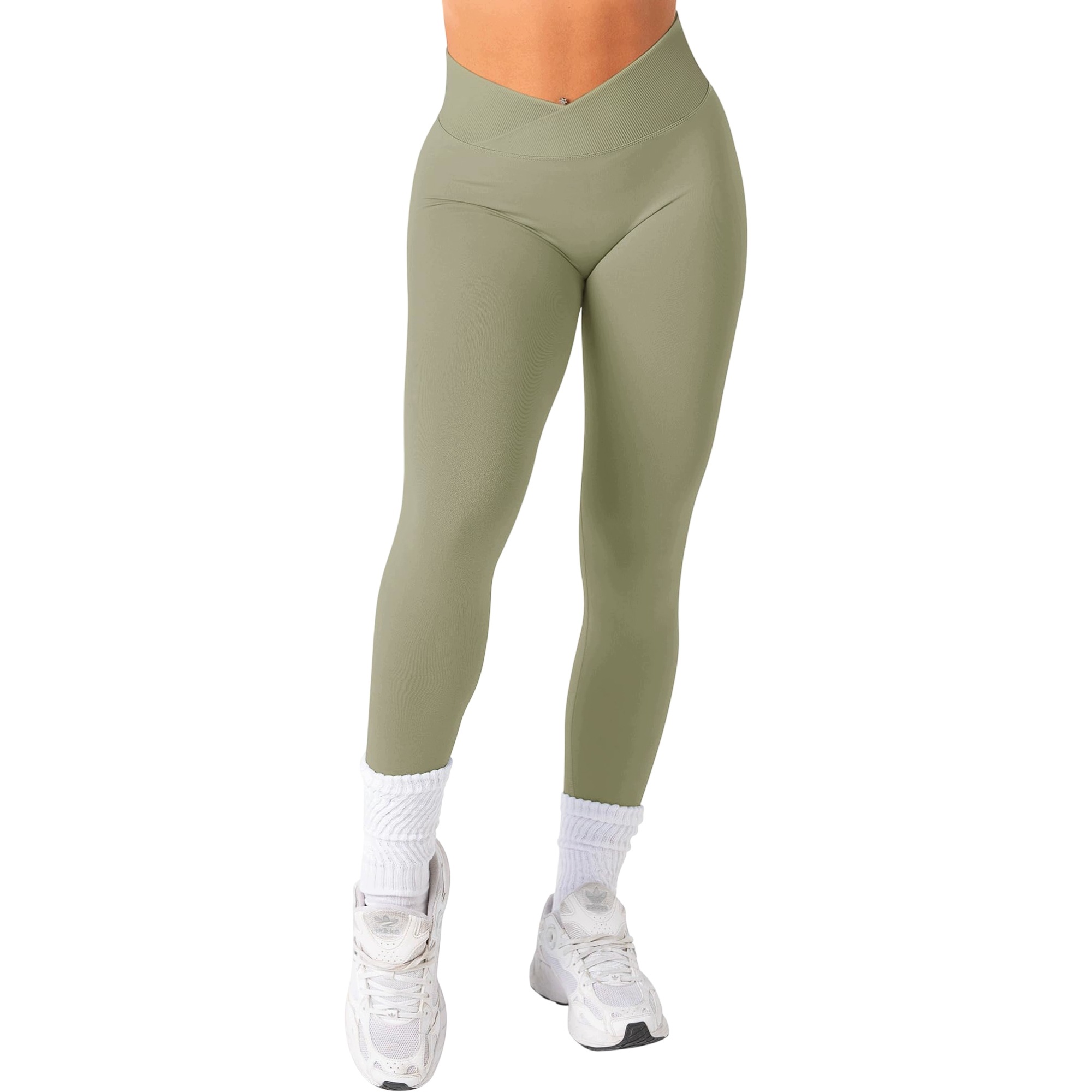 Damskie Legginsy Sportowe Fitness Bezszwowe Push-Up Modelujące Zielone S