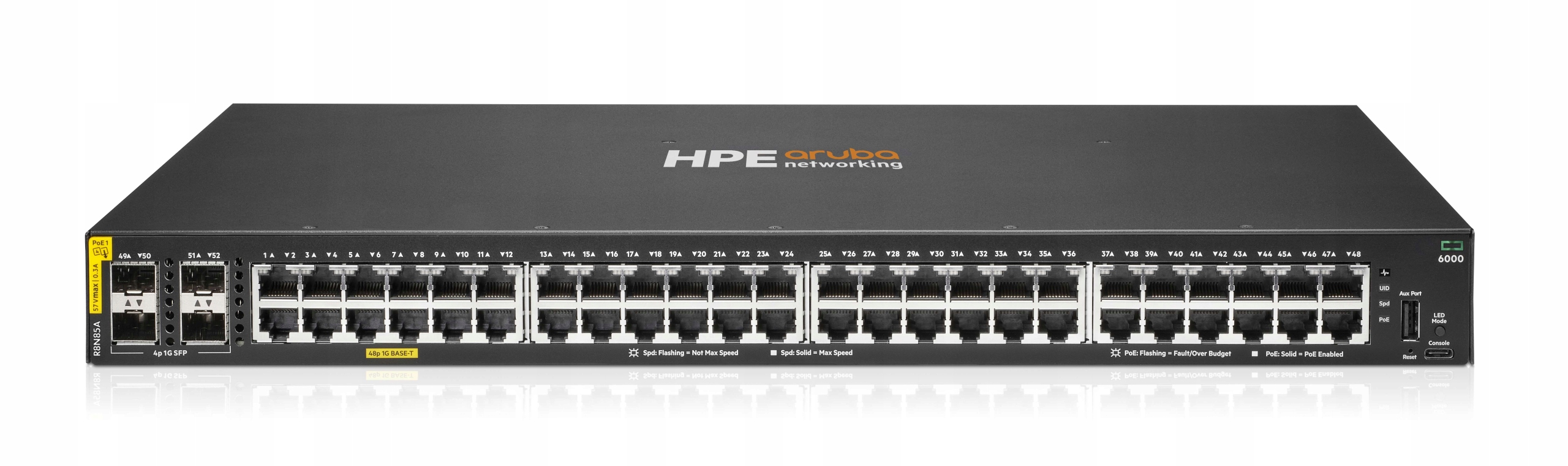 Hpe Aruba Networking CX 6000 48G Class4 PoE 4SFP 370W Switch R8N85A#ABB