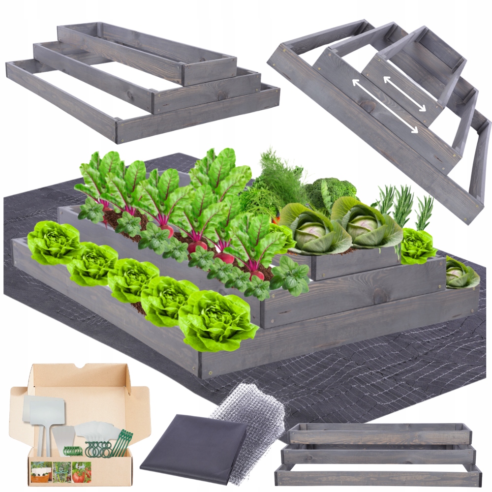 Kaskádová skříň nastavitelná impregnací zeleninová zahrada zvýšená 27x120x120