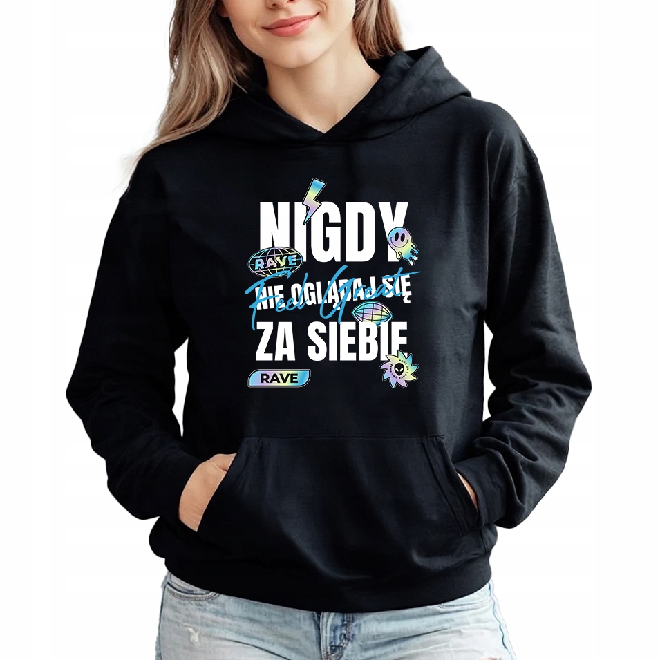 Mikina Černá Dárek Motivační jaro Nikdy Se Nedívejte S
