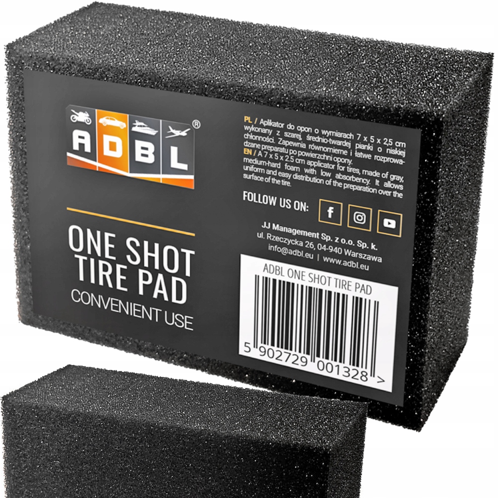 Aplikator Gąbka do Opon Piankowa Adbl One Shot Tire Pad czarny