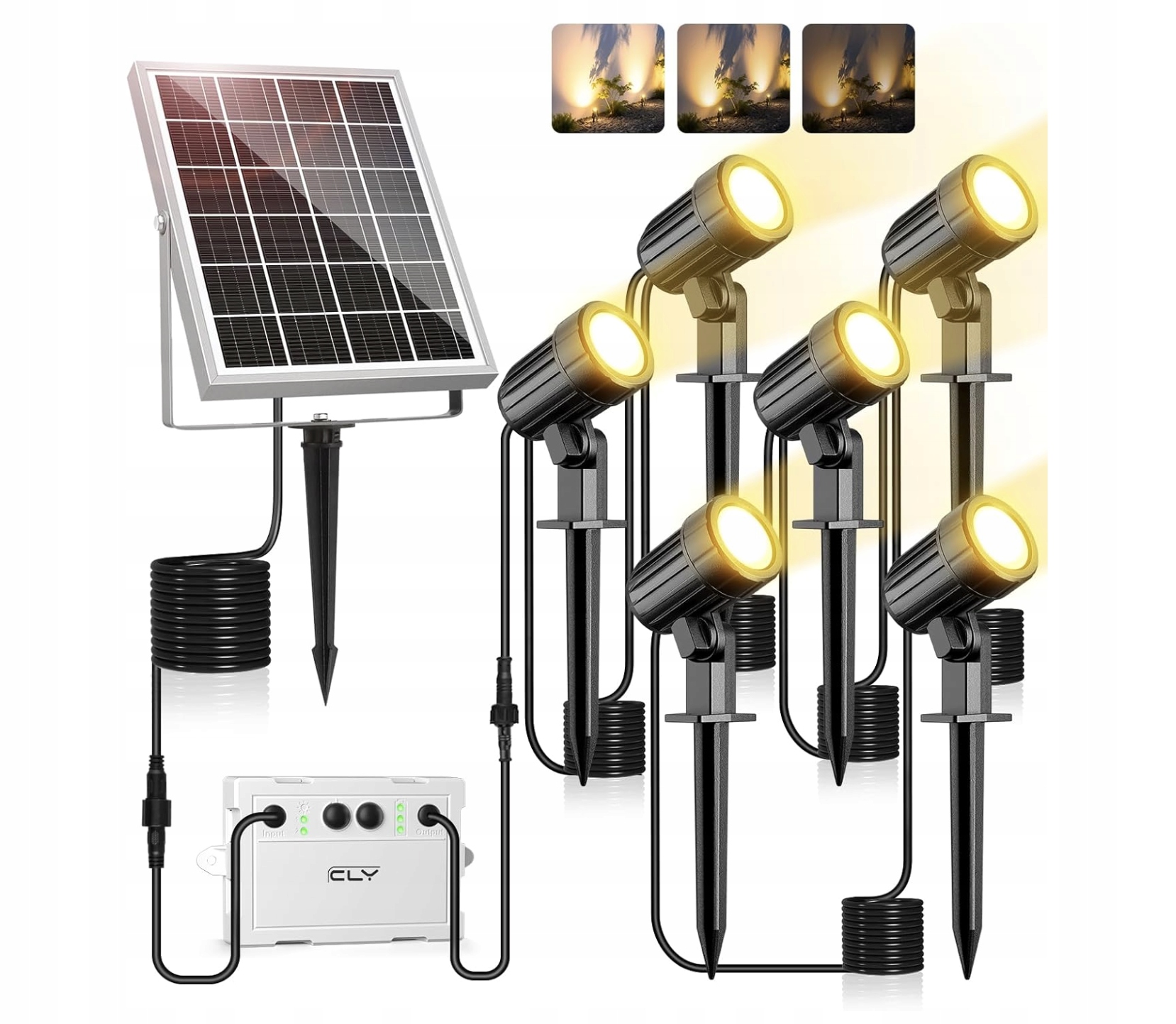 Cly Solárny Led Reflektor 6000MAH IP66 Záhradný Vonkajší Na Záhradný Pozemok