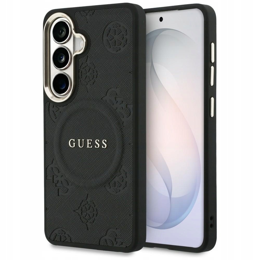 Etui Guess Saffiano Peony Embossed Ring MagSafe do Samsung Galaxy S26+ czar
