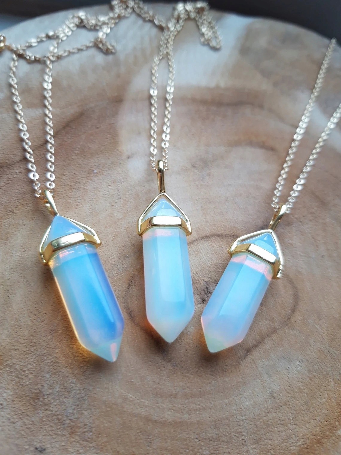 NASZYJNIK NATURALNY OPAL HEKSAGRAM ŁAŃCUSZEK Marka Inna marka