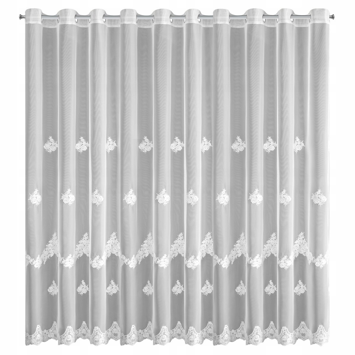 Hotová záclona Isari 350x250 bílá na průchodkách