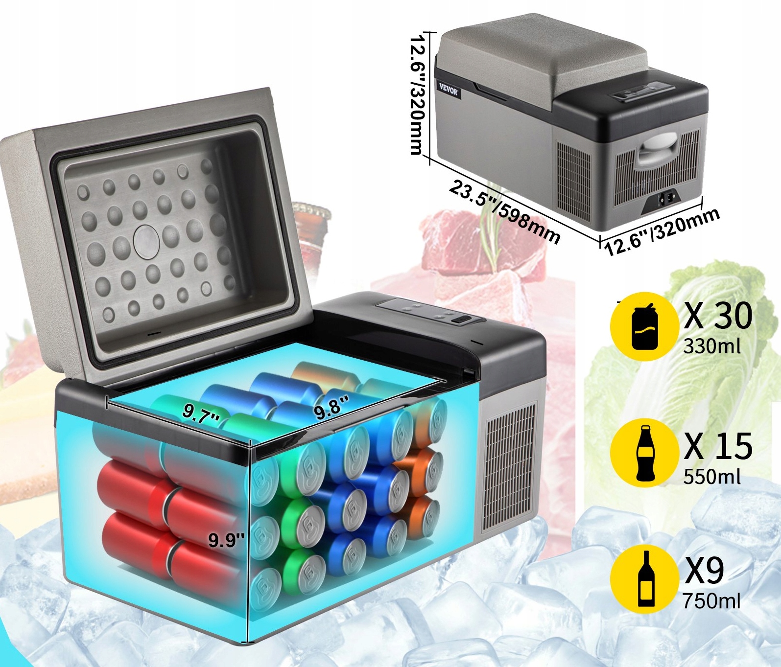 Lodówka Samochodowa 20 12v 24v Lodufka Mała Turystyczna na prąd Chłodziarka Marka inna marka