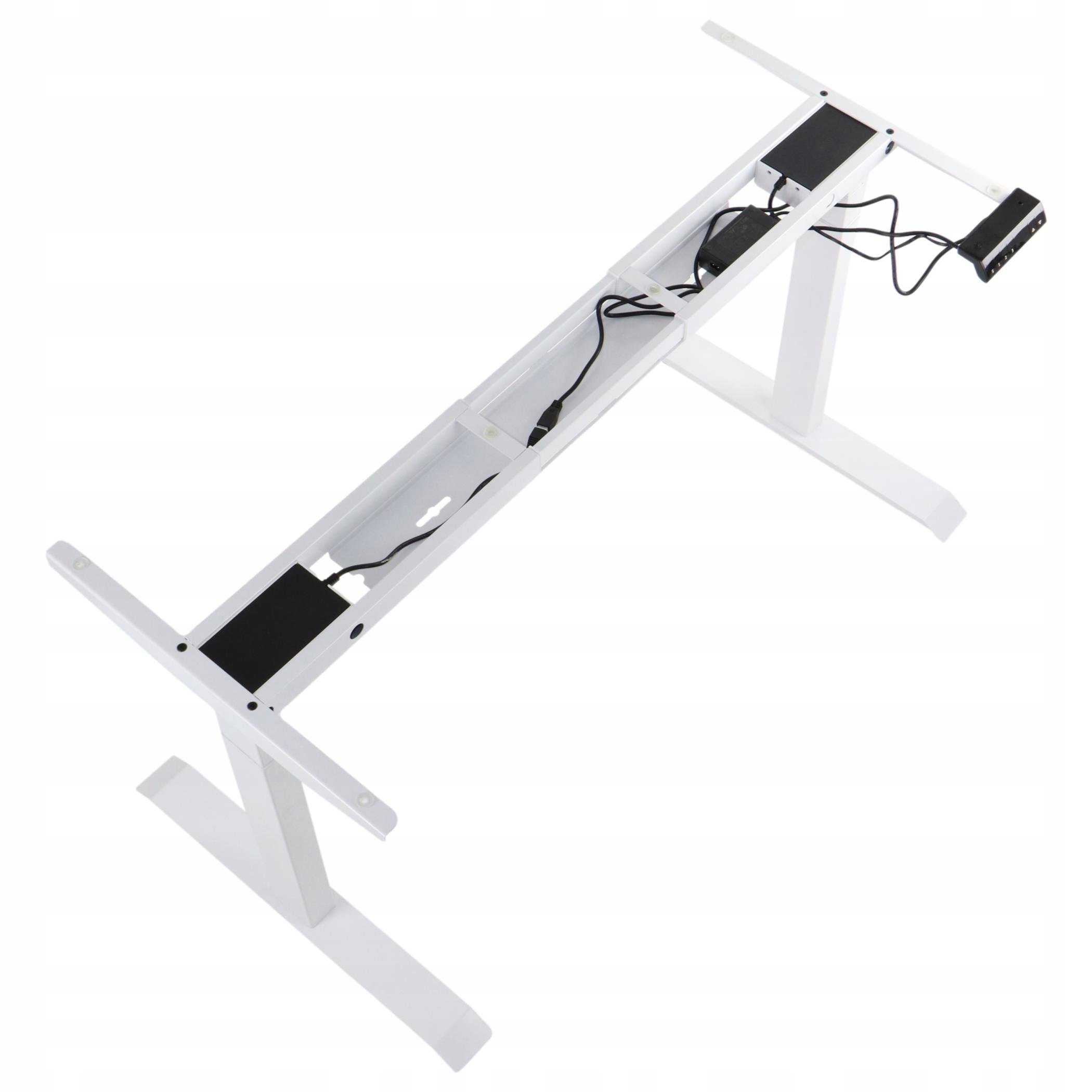 Dwusilnikowy stelaż biurka, stołu regulowany elektrycznie UT04E-3T/W Biały