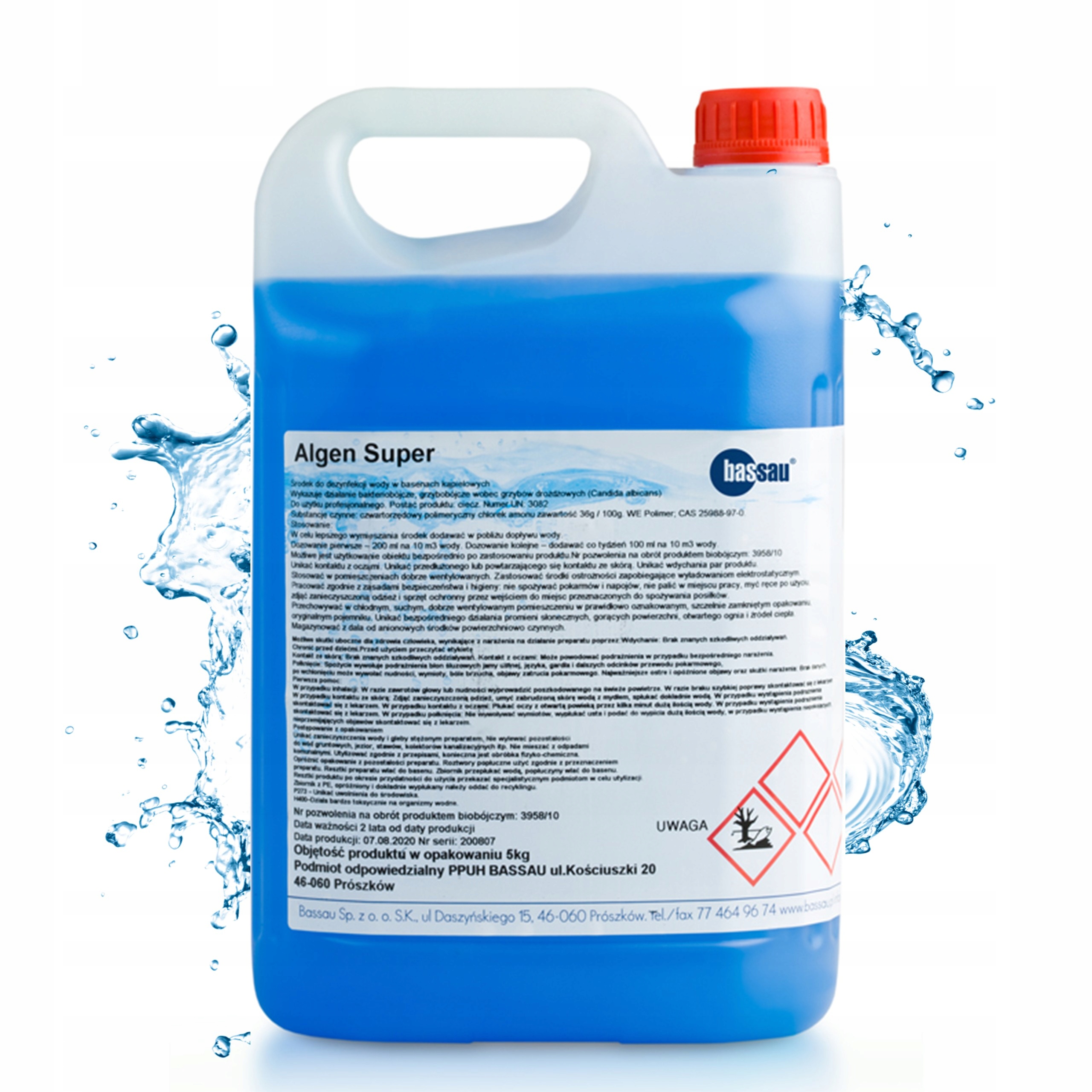 Algen Antyglon Środek Preparat na Glony w Basenie Chemia Basenowa 5L