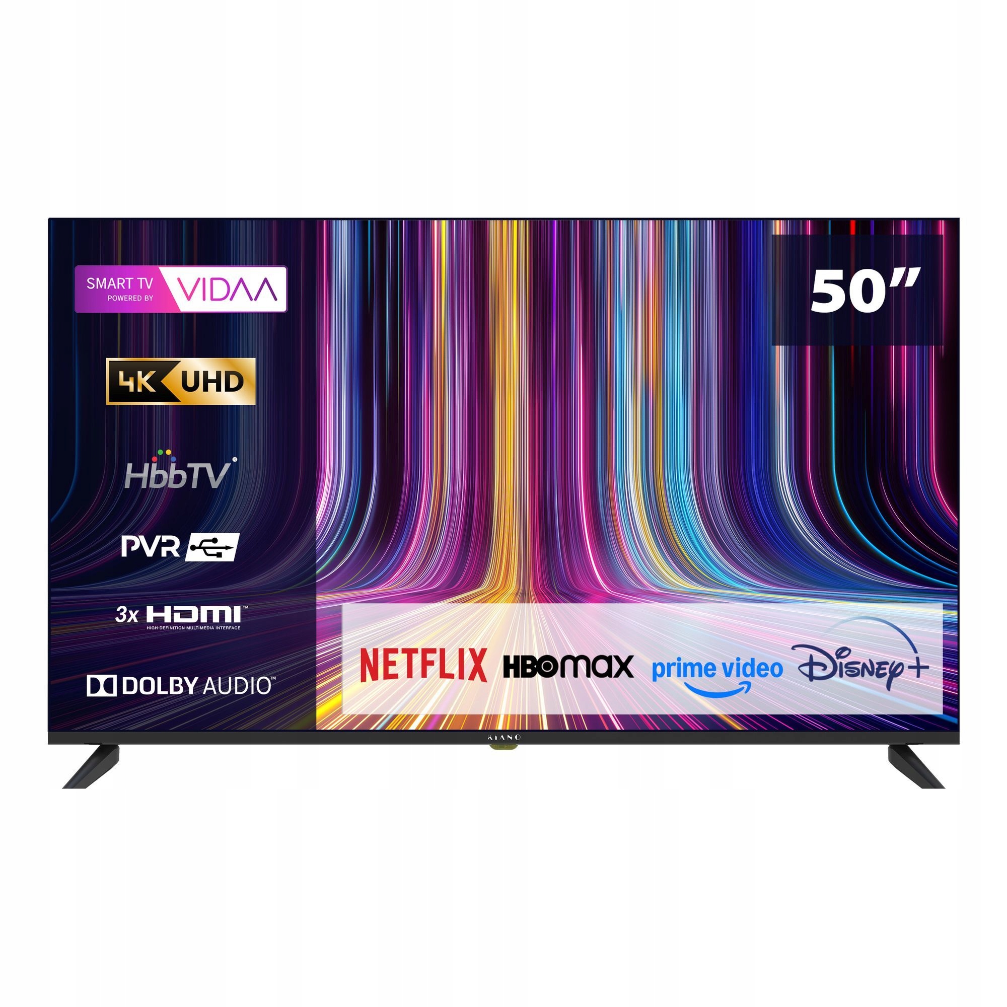 Telewizor Kiano Elegance 50” Dled 4K Uhd Vidaa Smart Tv Pvr Dolby Audio