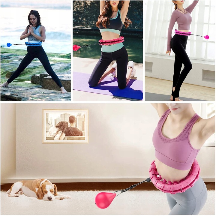 Hula Hop z Obciążeniem Odchudzające Obciążnikiem z Wypustkami Fitness Różow Marka inna