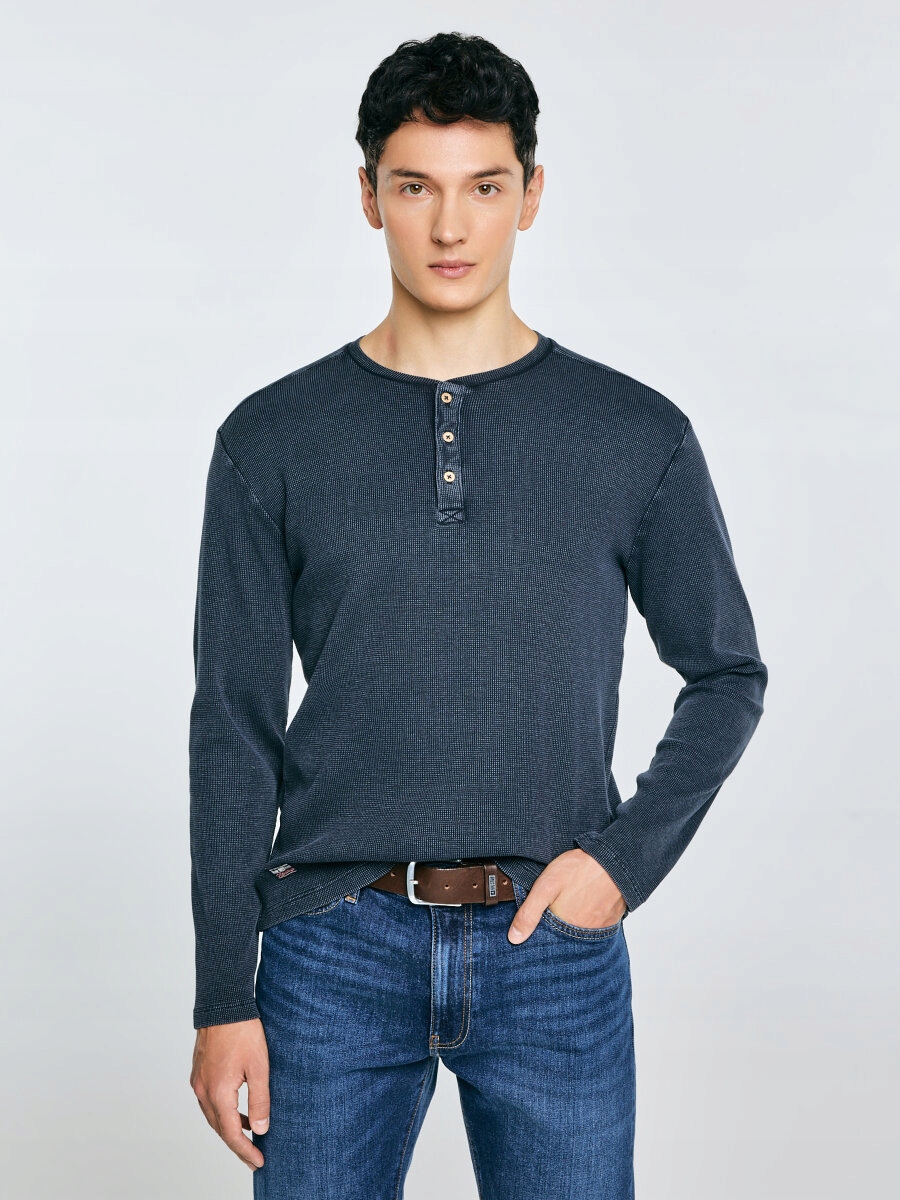 Big Star Pánská mikina s dlouhým rukávem Merrts modrá 403 XL