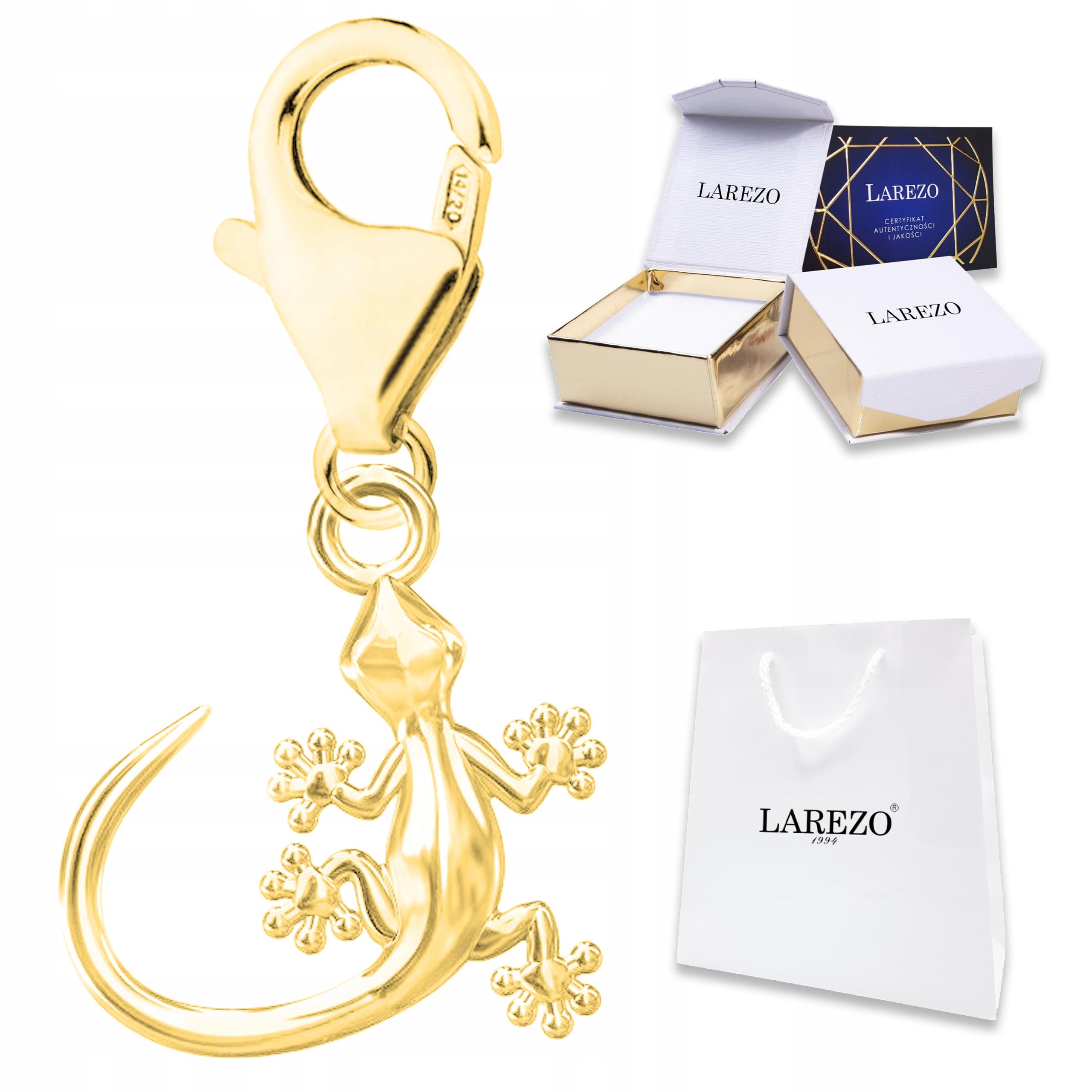 Zlatý závěsný přívěsek Ještěrka Gad Zvíře Příroda Lesklé Stříbro 925