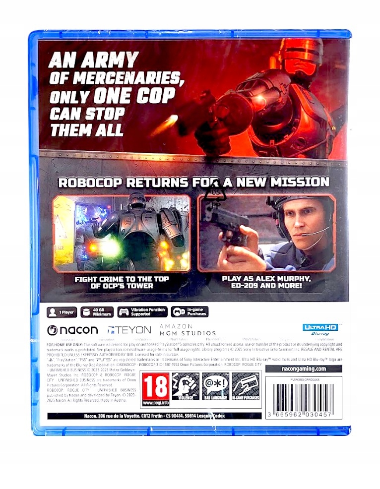 GRA PS5 ROBOCOP: ROGUE CITY - UNFINISHED BUSINESS / PLAYSTATION 5 / PUDEŁKO Wersja gry pudełkowa