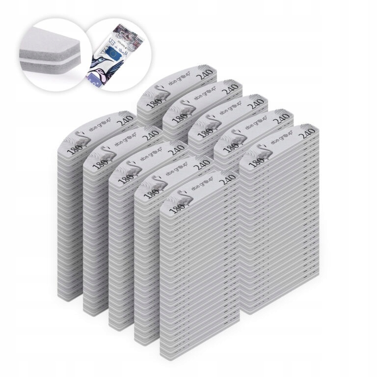 Mini leštička na nehty ve fólii Sweet Půlměsíc 180/240 250 Ks Aba Group