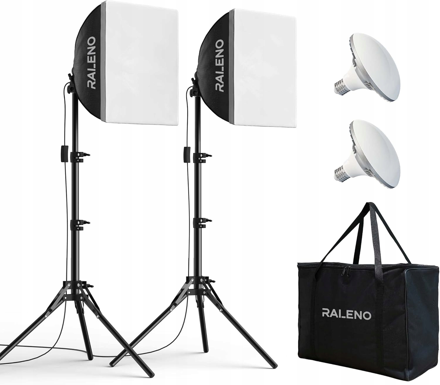 Raleno Led softbox 50W sada 2×40×40 cm lampa 5500K stativ studio foto