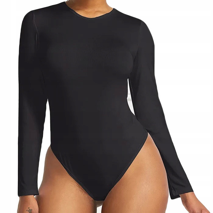 BODY Damskie długi rękaw STYL BASIC BAWEŁNIANE Dekolt okrągły