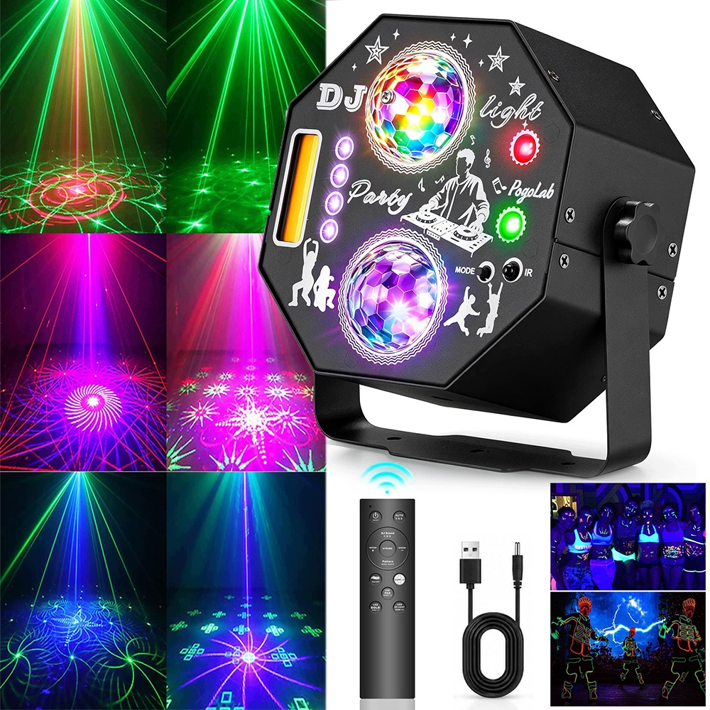 Laser Disco projektor Diskotéková lampa 3D stroboskop párty Lampička