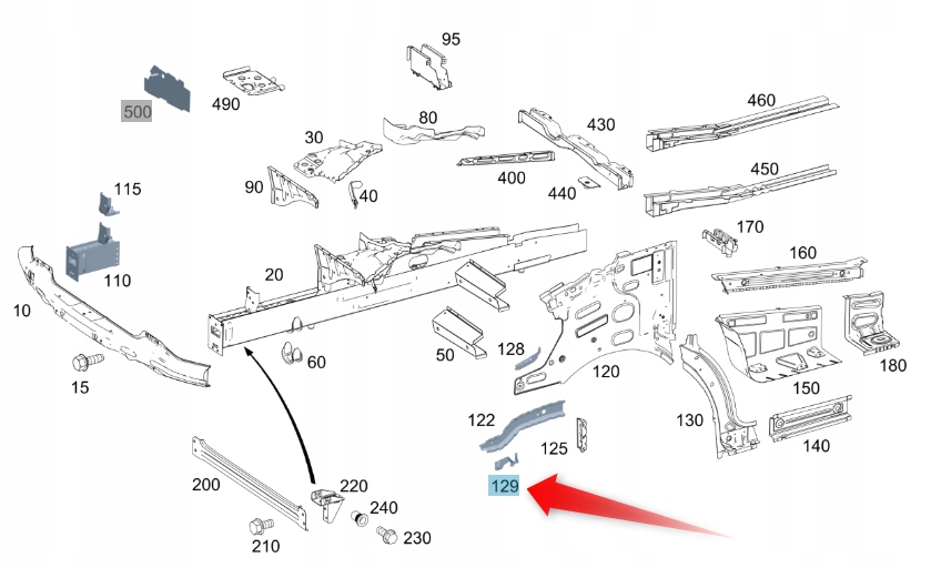 Výztužná podpěra Mercedes Sprinter A9106207600