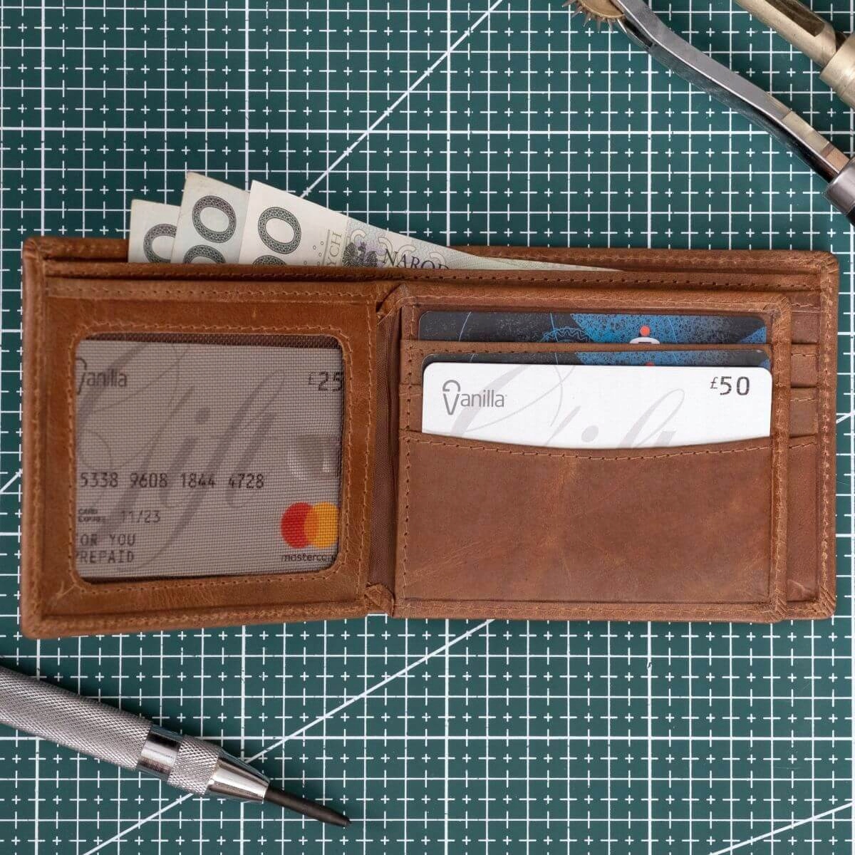 Pánská kožená peněženka Vintage Retro zestárlá koňaková Belveder SH-W9016