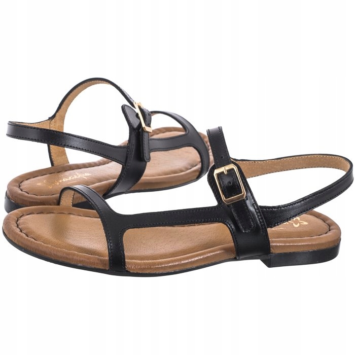 Dámské kožené sandály na léto Maciejka černé 06648-01