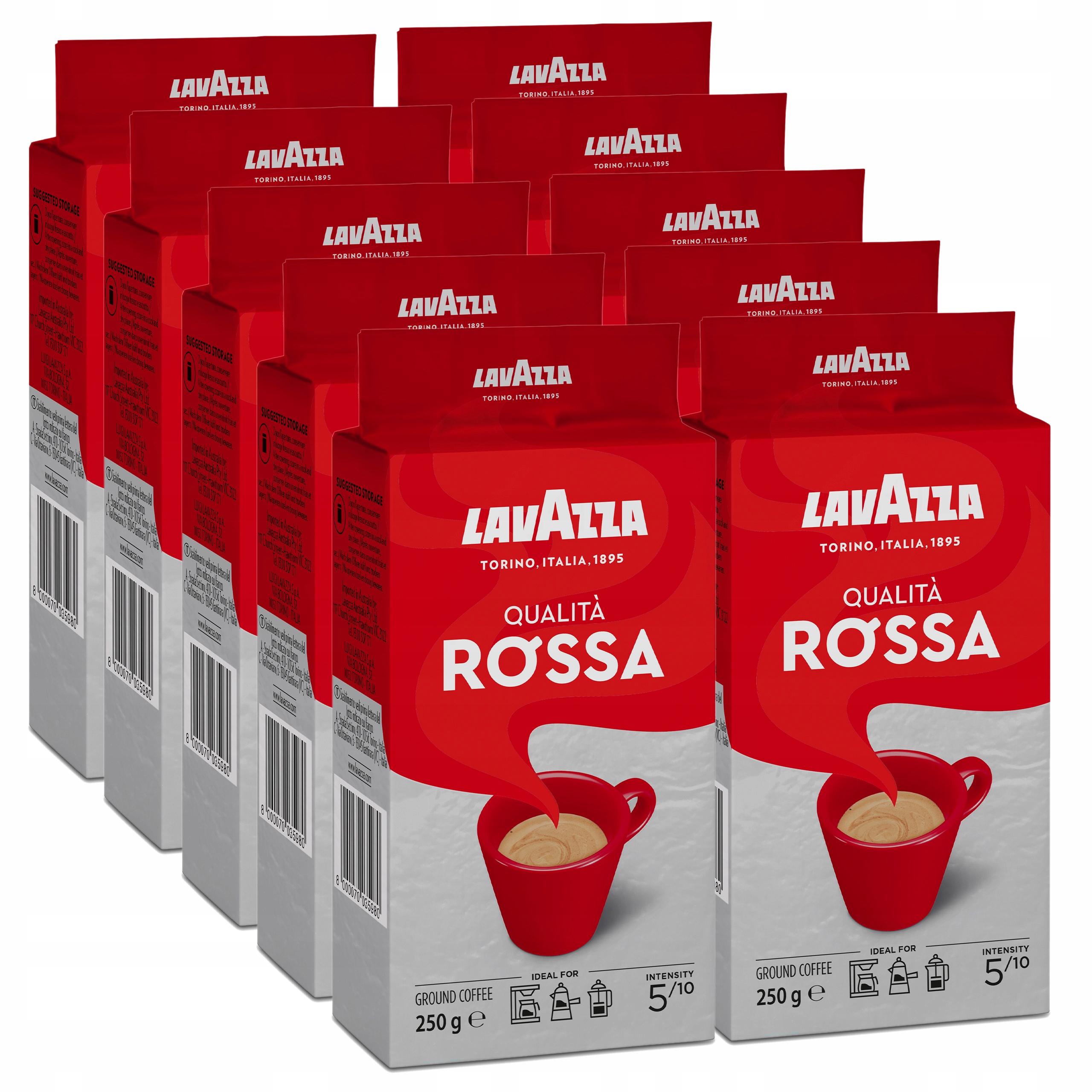 Levně Mletá káva Lavazza Qualita Rossa 10x250 g