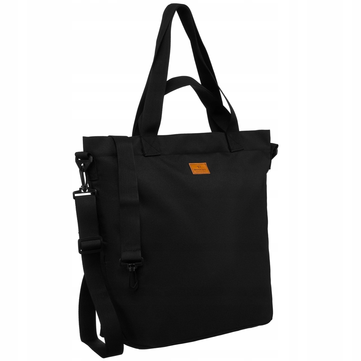 Dámska kabelka shopperka látková veľká A4 módna cez rameno taška čierna