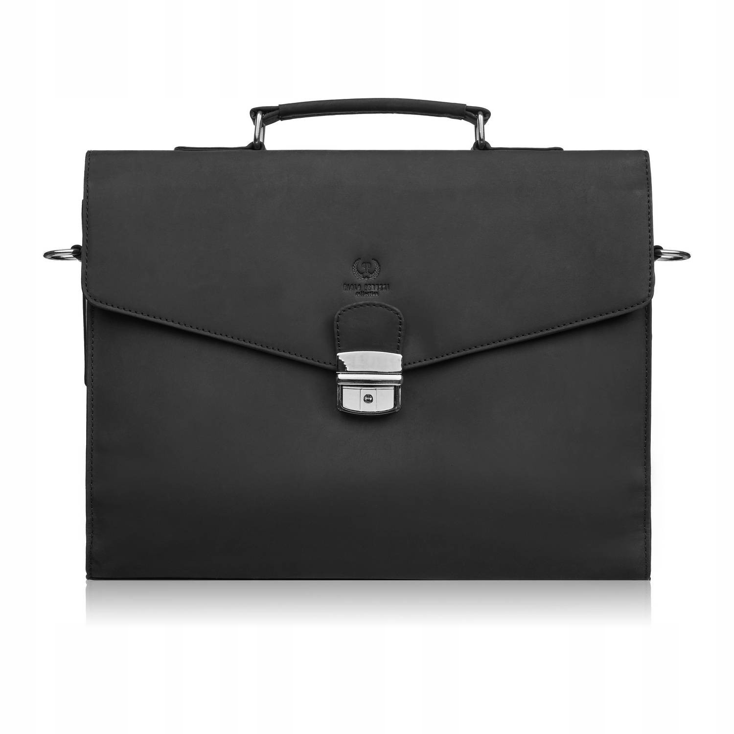 Pánská aktovka černá na dokumenty, kufřík se zámkem na klíček, vintage styl