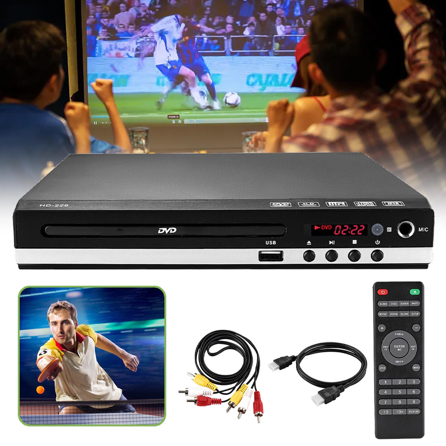 ODTWARZACZ DVD DO TELEWIZORA, DLA NIEMAL WSZYSTKICH FORMATÓW DYSKÓW