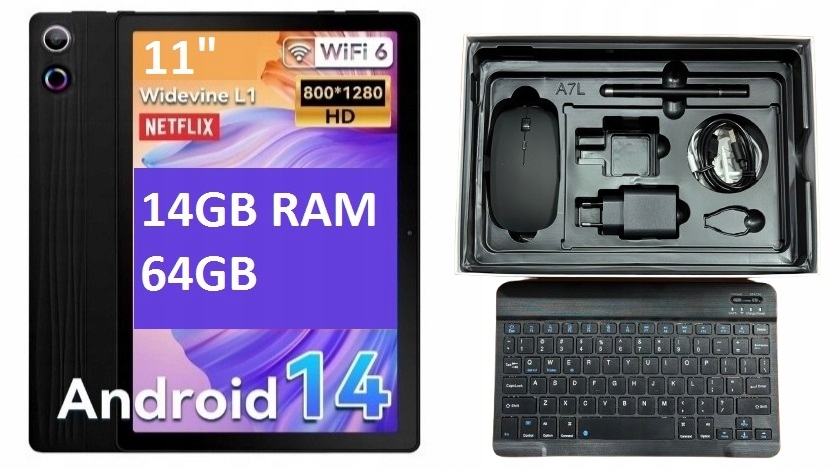 Tablet Aumi A7L 11" Android 14 3GB 11GB/64GB Zestaw Akcesoria