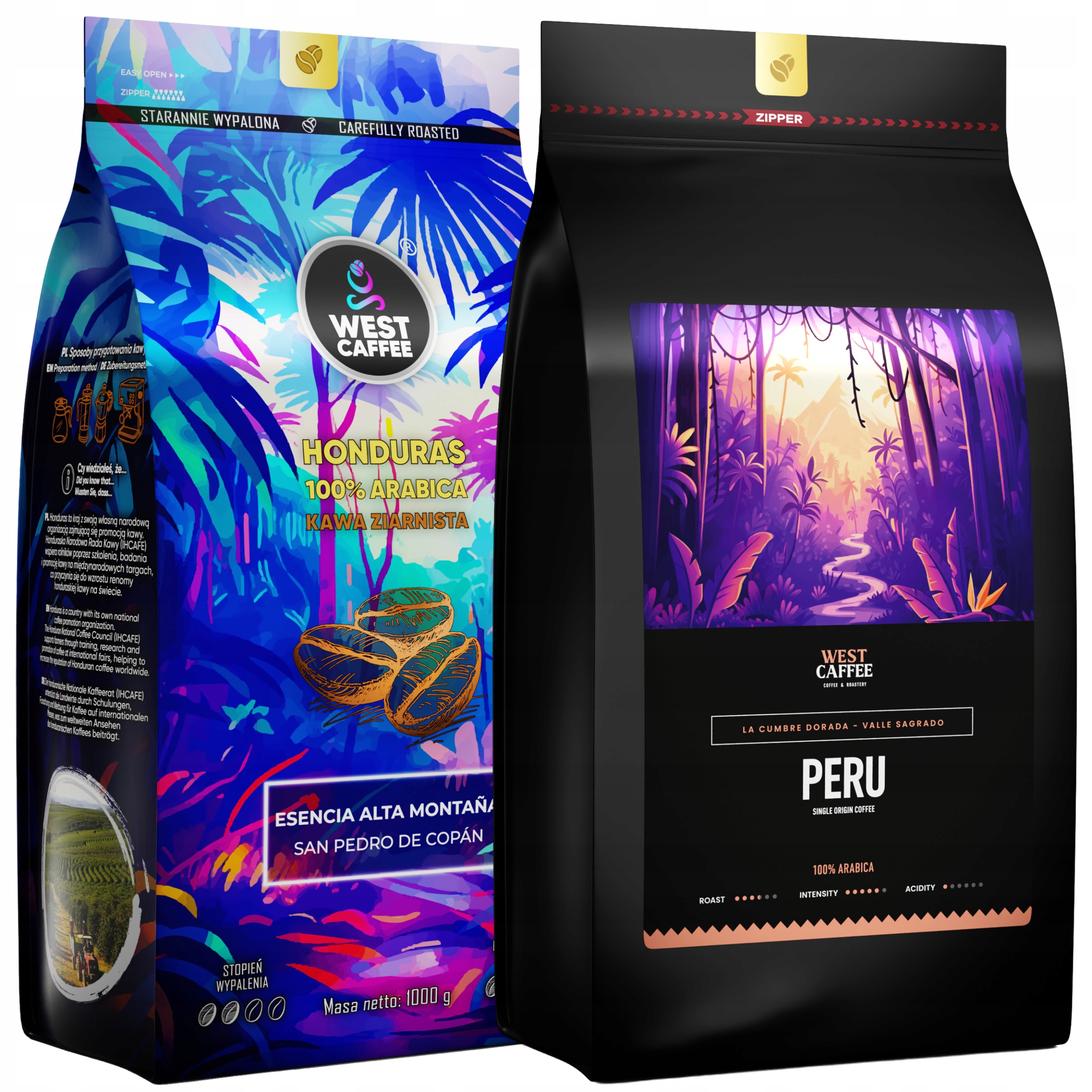 Levně Káva Zrnková Honduras Peru Set 2kg Čerstvě pražená 100% Arabica