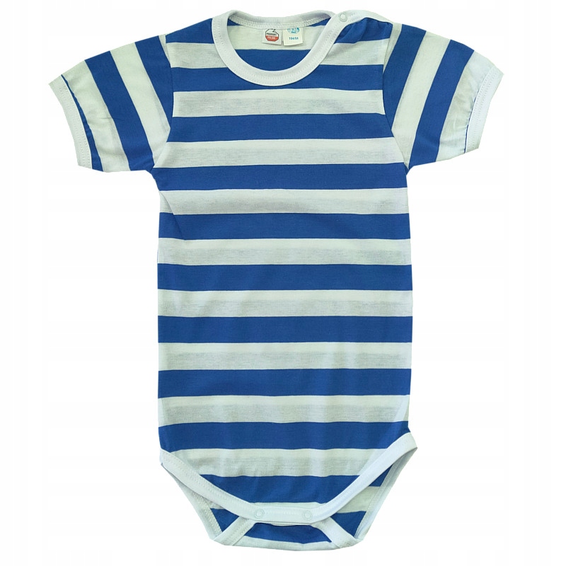 Body krótki rękaw 110 cm Chabrowe Paski