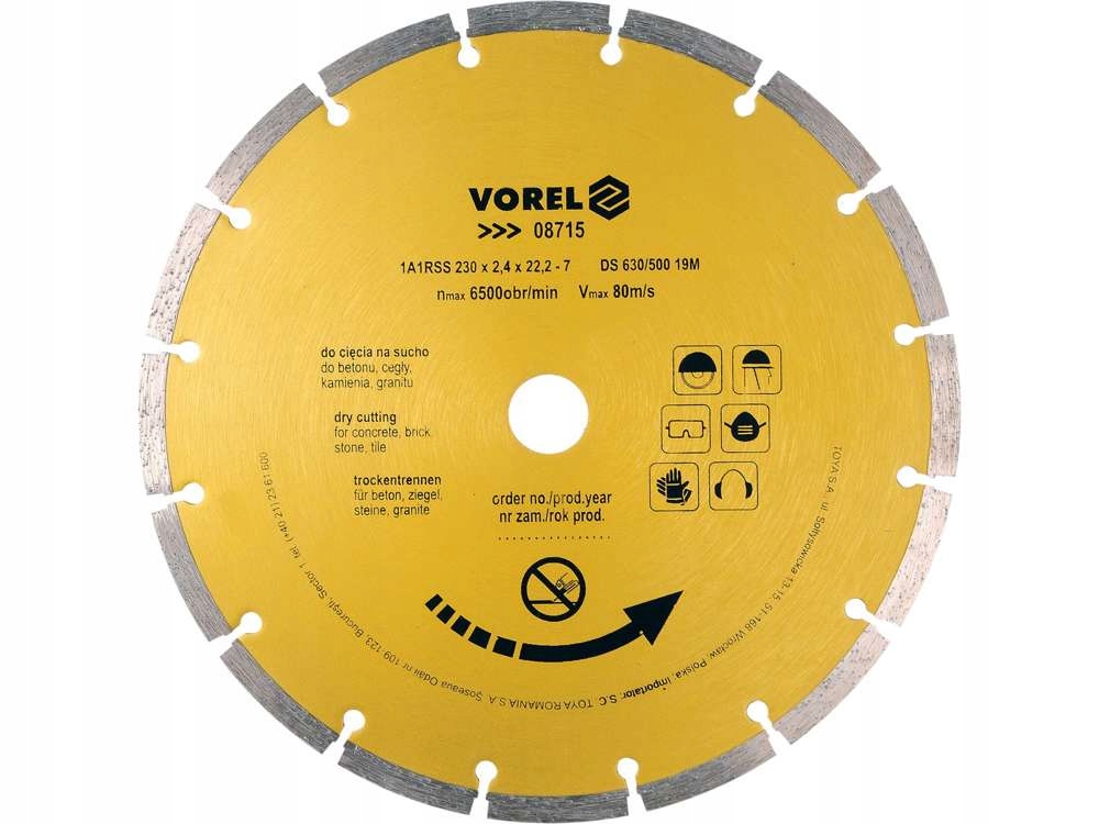TARCZA DIAMENTOWA SEGMENTOWA 230mm VOREL 08715 Marka Vorel