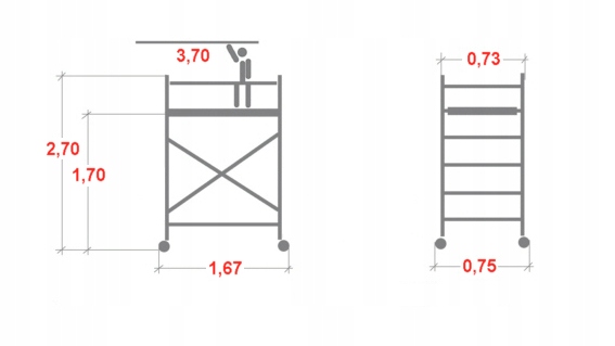 Rusztowanie jezdne Faraone Compact XS (3,70m) Marka Faraone