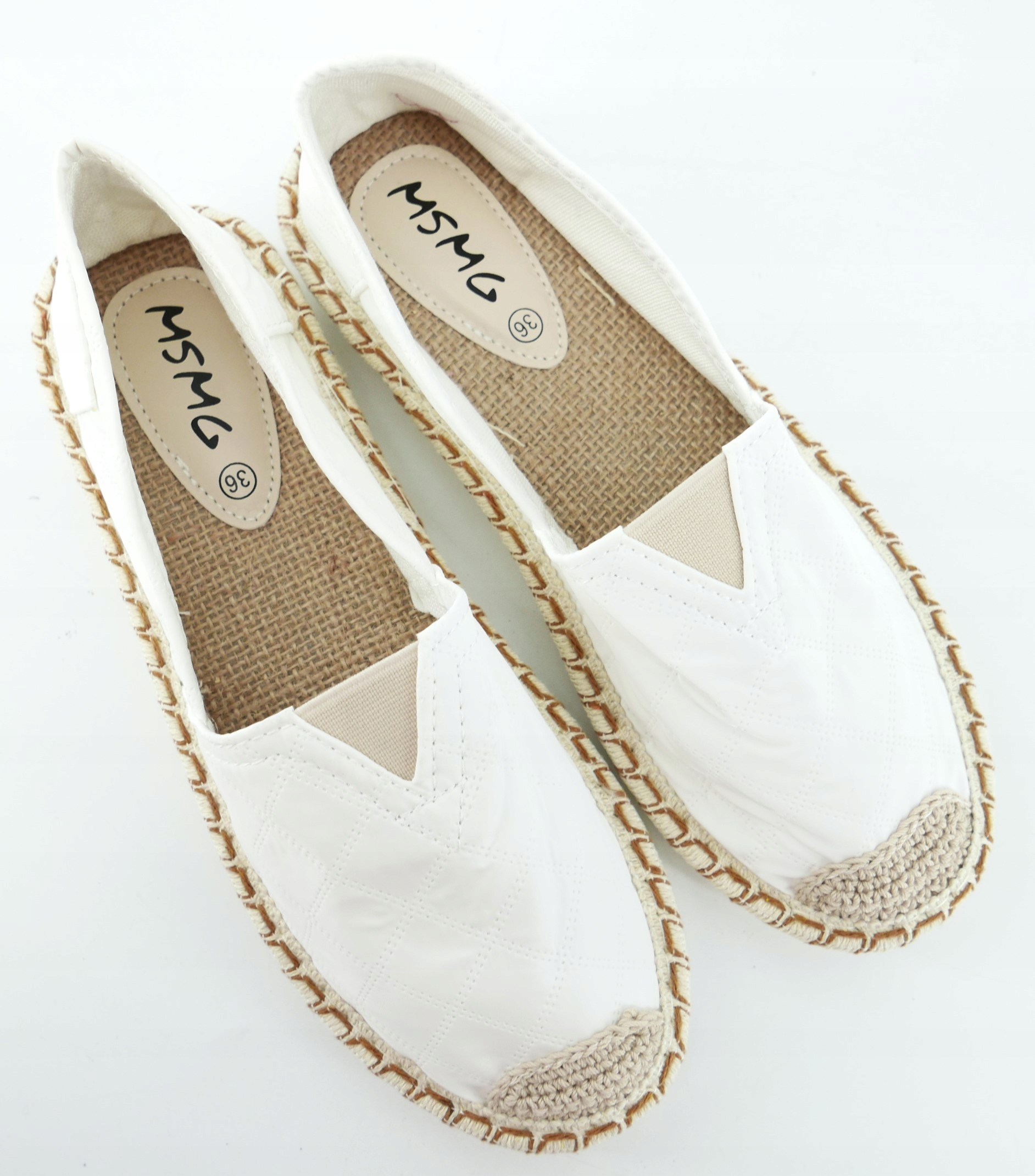 ESPADRYLE DAMSKIE BIAŁE LEKKIE WYGODNE R37 Rozmiar 37