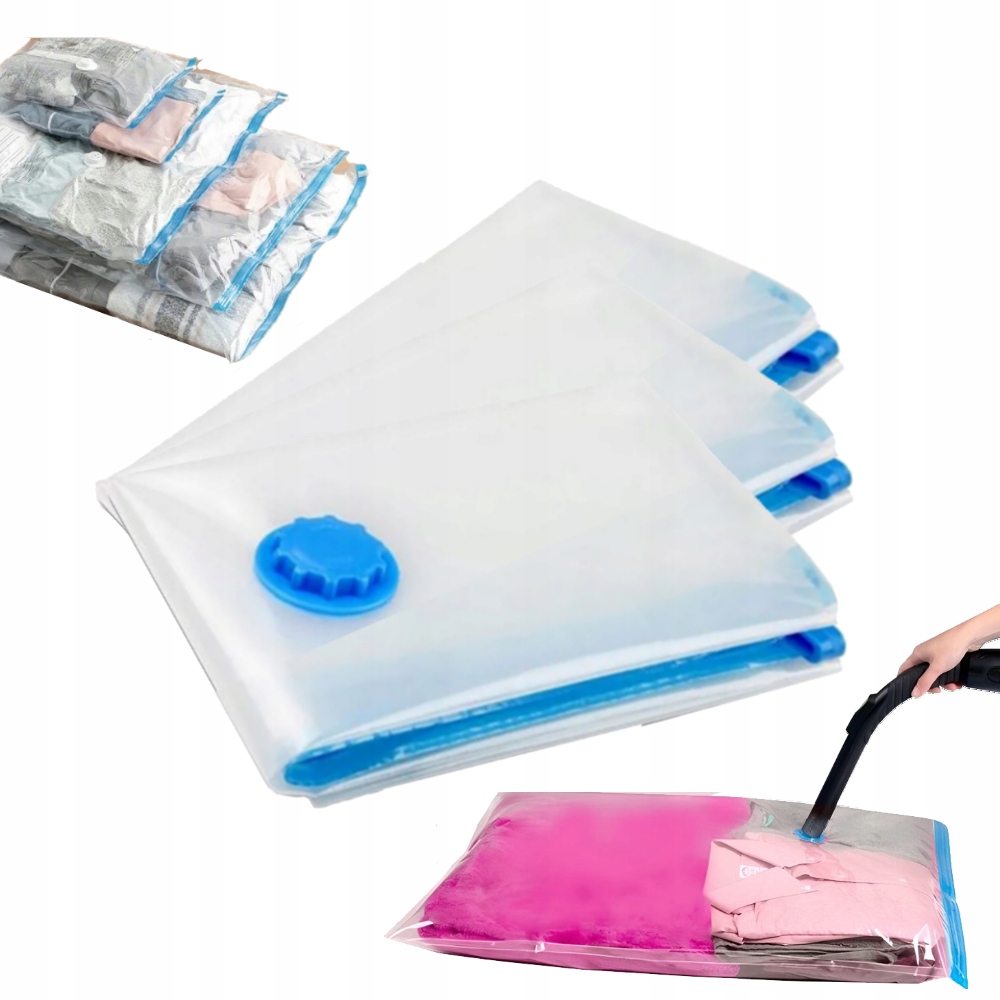 3x vákuový pytel na uložení ložního prádla a přikrývek 60x80 cm