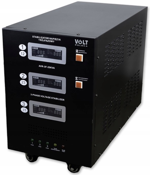 3 FAZOWY STABILIZATOR NAPIĘCIA VOLT AVR PRO 25000W DO POMPY FOTOWOLTAIKI Model 5AVX3F0250