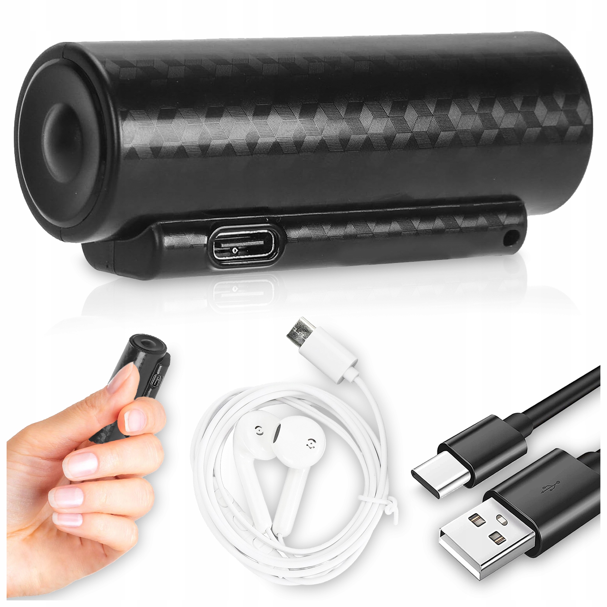 Mini Špiónský Diktafon Malý Odposlech Štěnice Detekce Hlasu Usb 64GB 2v1